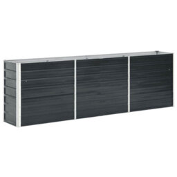Berkfield Practical Garden Raised Bed Galvanised Steel 240X40X77 Cm Anthracite - thumbnail 1