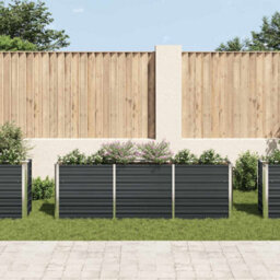 Berkfield Practical Garden Raised Bed Galvanised Steel 240X40X77 Cm Anthracite - thumbnail 3