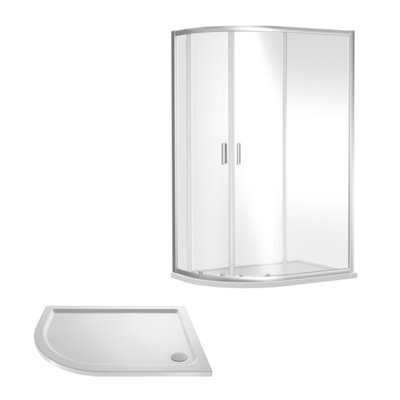 Balterley Almington Shower Enclosure Bundle: Offset Left Hand Quadrant & Slimline Tray, 1000 X 800 mm Chrome/white - image 1