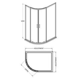 Balterley Almington Shower Enclosure Bundle: Offset Left Hand Quadrant & Slimline Tray, 1000 X 800 mm Chrome/white - thumbnail 2