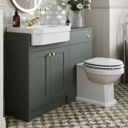 Affine 1120mm Traditional Vanity Basin Unit & Btw Toilet Combi Bathroom Furniture Green - thumbnail 3
