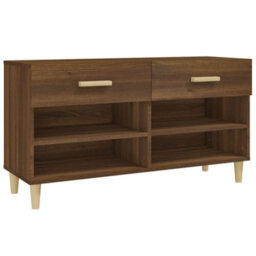 Berkfield Elegant Shoe Cabinet Brown Oak 102X35X55 Cm Engineered Wood