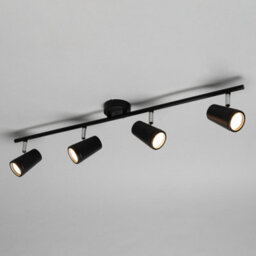 Litecraft Trisha Black 4 Light Bathroom Ceiling Spotlight Bar - thumbnail 3