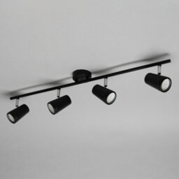Litecraft Trisha Black 4 Light Bathroom Ceiling Spotlight Bar - thumbnail 4