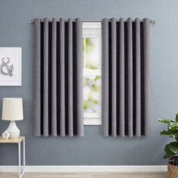 Oxford Homeware Eyelet Linen Effect Curtains Charcoal Fully Lined 100%blackout Thermal Insulated Curtains Pair (W)117Cmx(L)137Cm - thumbnail 7