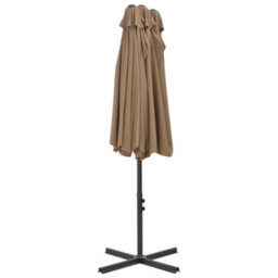 Walplus Garden Parasol With Aluminium Pole 460X270 Cm Taupe - thumbnail 5
