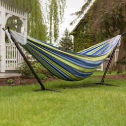 Vivere Double Cotton Hammock With Stand (280Cm) - Orange Punch - thumbnail 2