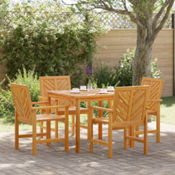Berkfield Garden Dining Set 5 Pcs Brown 90 X 90 X 74 Cm Solid Acacia Wood - thumbnail 1