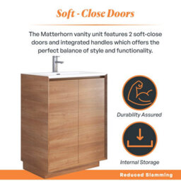 Plum&clay Matterhorn Oak Floor Standing Bathroom Vanity Unit With White Basin (W)750mm (H)850mm - thumbnail 3