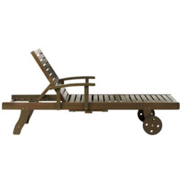 Beliani Sun Lounger Amantea Ii Reclining Acacia Wood Dark Brown - thumbnail 7