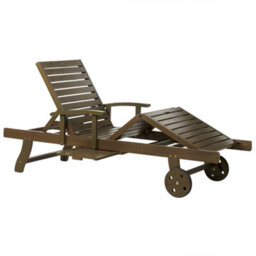 Beliani Sun Lounger Amantea Ii Reclining Acacia Wood Dark Brown - thumbnail 6