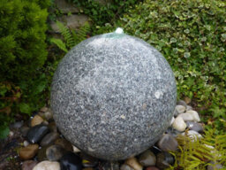 Outdoor Living UK Polished Drilled Grey Granite Sphere, Dia 40Cm Without Cover With Sump Kit