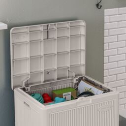Suncast New York 83L Resin Garden Storage Box - Grey - thumbnail 5