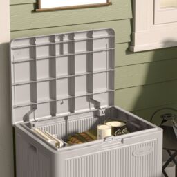 Suncast New York 83L Resin Garden Storage Box - Grey - thumbnail 3