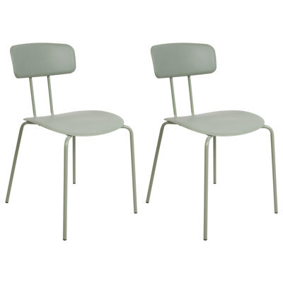 Beliani Set Of 2 Dining Chairs Sibley Light Green - image 1