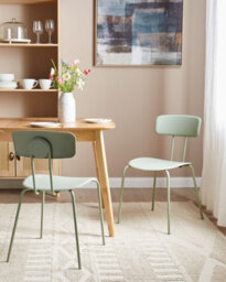 Beliani Set Of 2 Dining Chairs Sibley Light Green - thumbnail 2
