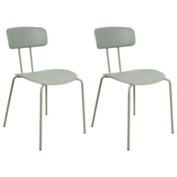 Beliani Set Of 2 Dining Chairs Sibley Light Green - thumbnail 1