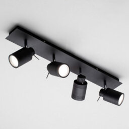 Litecraft Hugo Black 4 Light Bathroom Ceiling Spotlight Bar - thumbnail 3