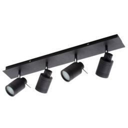 Litecraft Hugo Black 4 Light Bathroom Ceiling Spotlight Bar - thumbnail 2