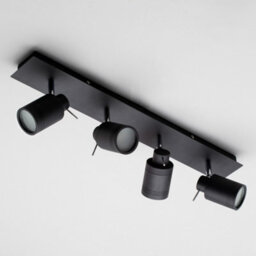 Litecraft Hugo Black 4 Light Bathroom Ceiling Spotlight Bar - thumbnail 4