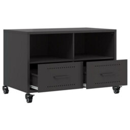 Berkfield Durable Tv Cabinet Black 68X39X43.5 Cm Steel - thumbnail 9