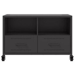 Berkfield Durable Tv Cabinet Black 68X39X43.5 Cm Steel - thumbnail 6
