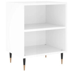 Berkfield Elegant Bedside Cabinet High Gloss White 40X30X50 Cm Engineered Wood - thumbnail 1