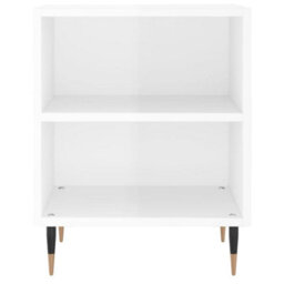 Berkfield Elegant Bedside Cabinet High Gloss White 40X30X50 Cm Engineered Wood - thumbnail 4