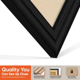 "30X17"" Black Classic Vinyl Record Frame With Ivory Mount For 12 Inch Lp Album Cover & Disc - Ak Frames" - thumbnail 3