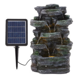 Breeins Outdoor Solar Powered Cascading Water Feature Garden Layered Led Fountain Outdoor Ornament Statue Fountain 46Cm H - thumbnail 3