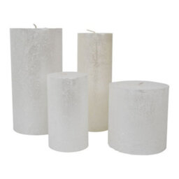 Buttercup Farm Libra Rustica Pillar Candle - Paraffin - L10 X W10 X H20 Cm - Pearl/white - thumbnail 3