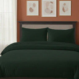Microfibre Soft Touch Satin Stripe Housewife Pillowcase Pair Green - thumbnail 1