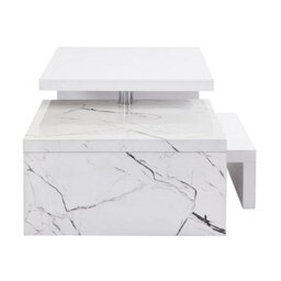 Furniture in Fashion Design Rotating High Gloss Coffee Table With 3 Tops In Vida Marble Effect - thumbnail 8