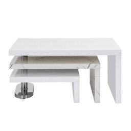 Furniture in Fashion Design Rotating High Gloss Coffee Table With 3 Tops In Vida Marble Effect - thumbnail 6