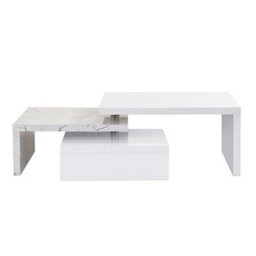 Furniture in Fashion Design Rotating High Gloss Coffee Table With 3 Tops In Vida Marble Effect - thumbnail 7