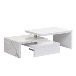 Furniture in Fashion Design Rotating High Gloss Coffee Table With 3 Tops In Vida Marble Effect - thumbnail 5
