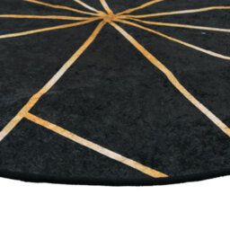 Vidaxl Rug Washable Black And Gold  120 Cm Anti Slip - thumbnail 4