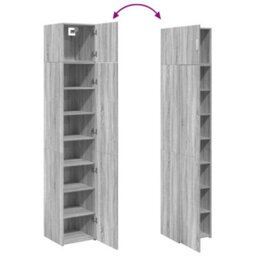 Berkfield Slim Storage Cabinet Grey Sonoma 40X42.5X225 Cm Engineered Wood - thumbnail 9
