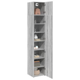 Berkfield Slim Storage Cabinet Grey Sonoma 40X42.5X225 Cm Engineered Wood - thumbnail 3