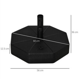 4 Cantilever Parasol Base Stand Sand Water Filled Umbrella Weight 80Kg - thumbnail 2