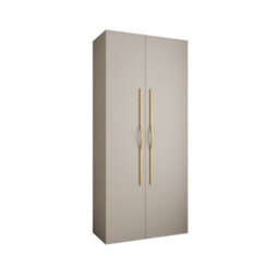 Arte Elegant Cashmere Como Ii Hinged Door Wardrobe H2460mm W1100mm D500mm, Two Doors, Eight Shelves, One Hanging Rail, Gold Handles - thumbnail 1
