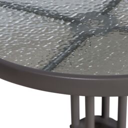 GoodHome Bari Metal Brown 2 Seater Round Bistro Table Tempered Glass Tabletop - thumbnail 3
