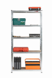 Rhino Racking 2 Bays - 180 X 90 X 40Cm - Galvanised - 5 Tier Boltless Heavy Duty Garage Shelving Unit - 1000Kg Load Weight - thumbnail 4