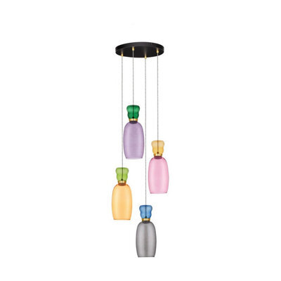Luminosa Lighting Luminosa Pluma Cluster Pendant Ceiling Light Glossy Purple, Yellow, Pink, Green, Blue, Smokey, Gold Led 20W 1800Lm 3000K - image 1