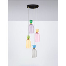 Luminosa Lighting Luminosa Pluma Cluster Pendant Ceiling Light Glossy Purple, Yellow, Pink, Green, Blue, Smokey, Gold Led 20W 1800Lm 3000K - thumbnail 3