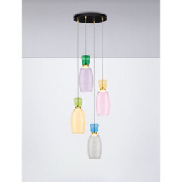 Luminosa Lighting Luminosa Pluma Cluster Pendant Ceiling Light Glossy Purple, Yellow, Pink, Green, Blue, Smokey, Gold Led 20W 1800Lm 3000K - thumbnail 4