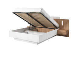 Arte Stockholm Contemporary Ottoman Bed Eu King Size Bedside Cabinets Led Gold Craft Oak Effect & White (L)2180mm (H)1020mm (W)2640mm - thumbnail 2