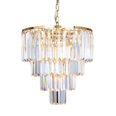 Luminosa Lighting Luminosa Amedeo Pendant Ceiling Light, Gold, Glass, 5X E14