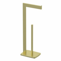 Brushed Brass Freestanding Toilet Roll Holder - thumbnail 3