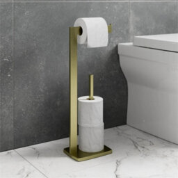 Brushed Brass Freestanding Toilet Roll Holder - thumbnail 1